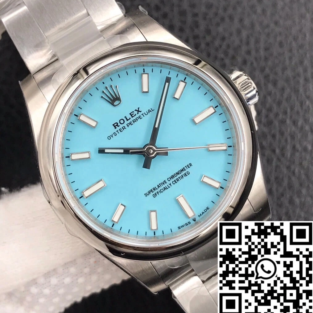 Blue EW Rolex Factory Perpetual Dial Oyster Turquoise M277200-0007 31MM 0429